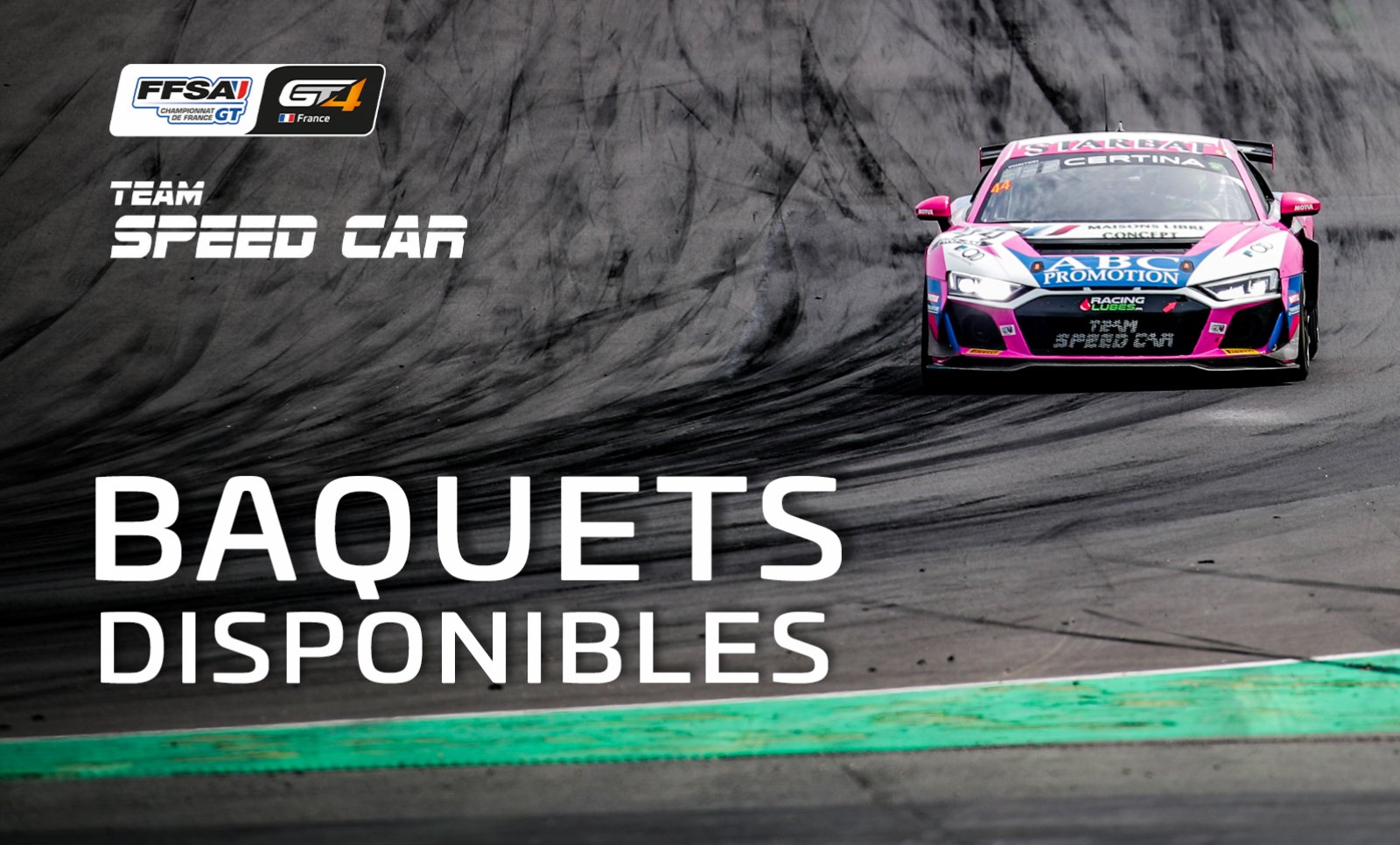 Baquets disponibles sur une Audi R8 LMS GT4 du Team SpeedCar