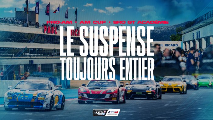 Le Circuit Paul Ricard comme finale du Championnat de France FFSA GT et de la SRO GT Académie