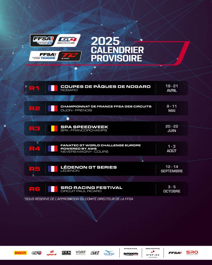 Magny-Cours, un rendez-vous plus estival que jamais dans le calendrier 2025 du Championnat de France FFSA GT.