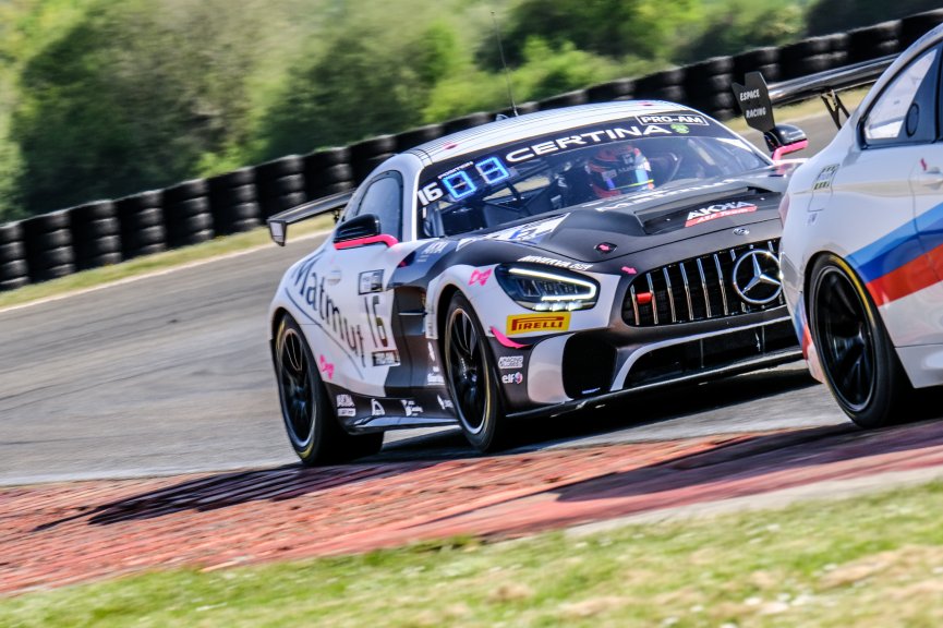 #16 AKKA ASP FRA Mercedes-AMG GT4 Fabien Barthez FRA Thomas Drouet FRA Pro-Am, Free Practice 2
