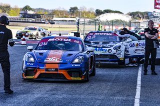 #29 - CMR - Milan Petelet - Hugo Mogica - Porsche 718 Cayman GT4 RS CS - SILVER, Essai Libre 1, Pitlane
 | SRO / Patrick Hecq Photography