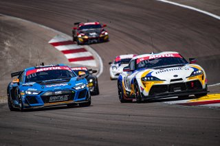 #14 - Sainteloc Racing - Gregory Curson Faessel - Michael Blanchemain - Audi R8 LMS GT4 - Am, #16 - Matmut Evolution - Gabriela Jilkova - Lucile Cypriano - Toyota GR Supra GT4 EVO - Pro-Am, Course 2, GT4 France
 | ©SRO/ JULES BEAUMONT