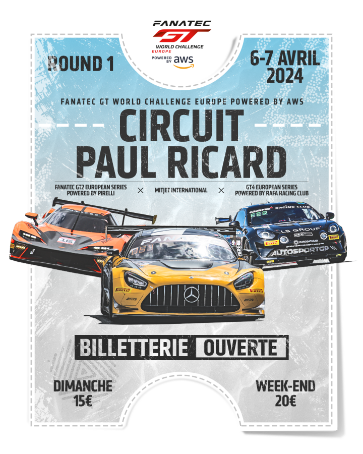 Les billets sont en vente pour le lancement de la saison européenne de SRO Motorsports Group sur le circuit Paul Ricard.